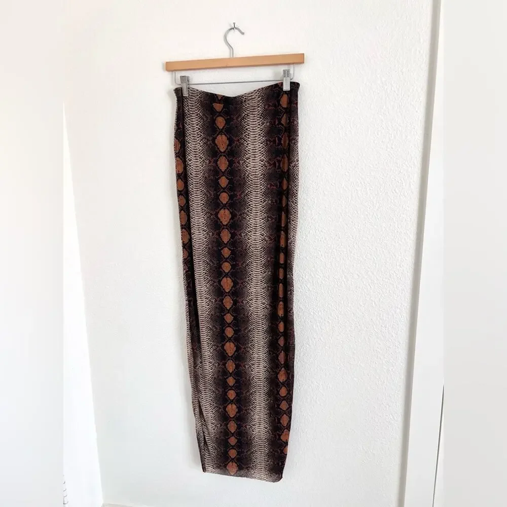 SKIMS mesh snakeskin tube maxi skirt / size L - Picture 6 of 7